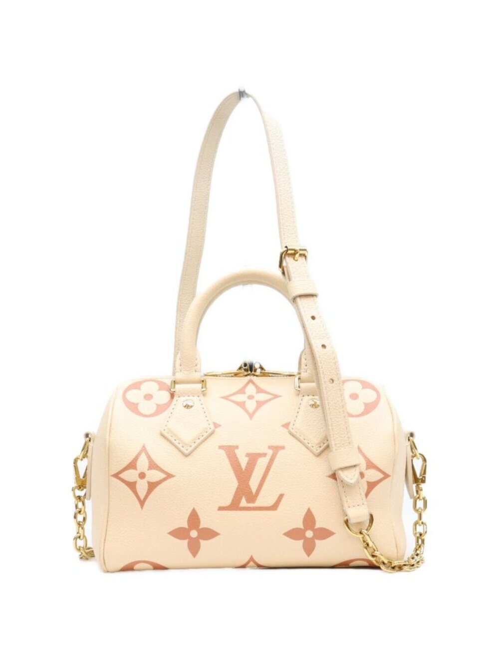 Louis Vuitton Empreinte Cream Rose Trianon Speedy Bandouliere 20 Mini Boston Bag